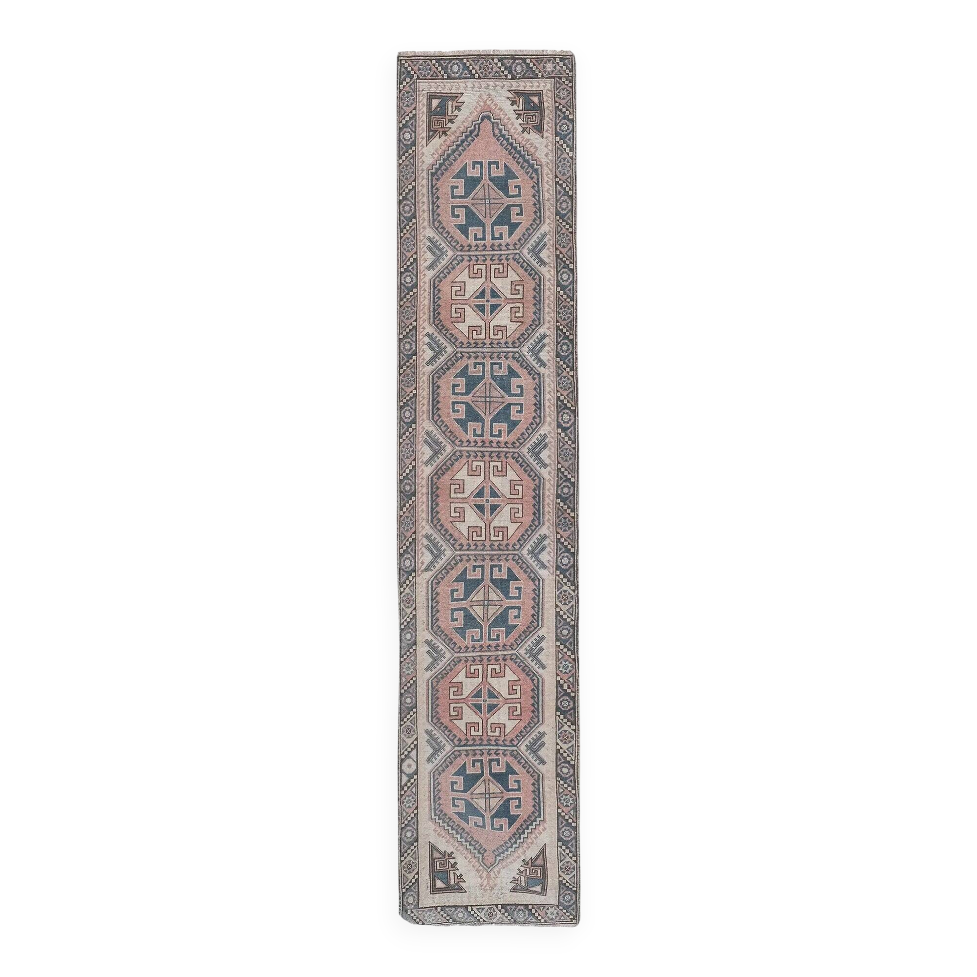 Vintage Turkish hallway rug 67x317 cm