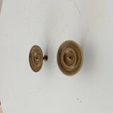 Pair of antique Empire furniture knobs in bronze from the 19th century.