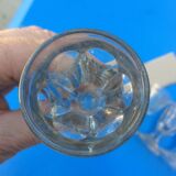 Lot of 4 small glass on foot faceted 18th century era