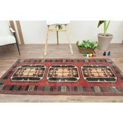 Red Vintage Turkish Oushak Handmade Woven Runner Rug 95x195