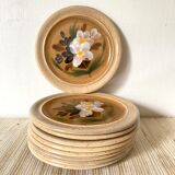 Assiettes à dessert en céramique MBFA Pornic , années 70