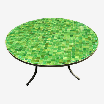 Table zellige verte ronde de 150 cm