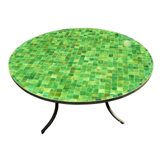 Table zellige verte ronde de 150 cm