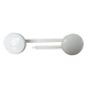 Wall coat rack in white lacquered metal with 2 hooks, 1970.