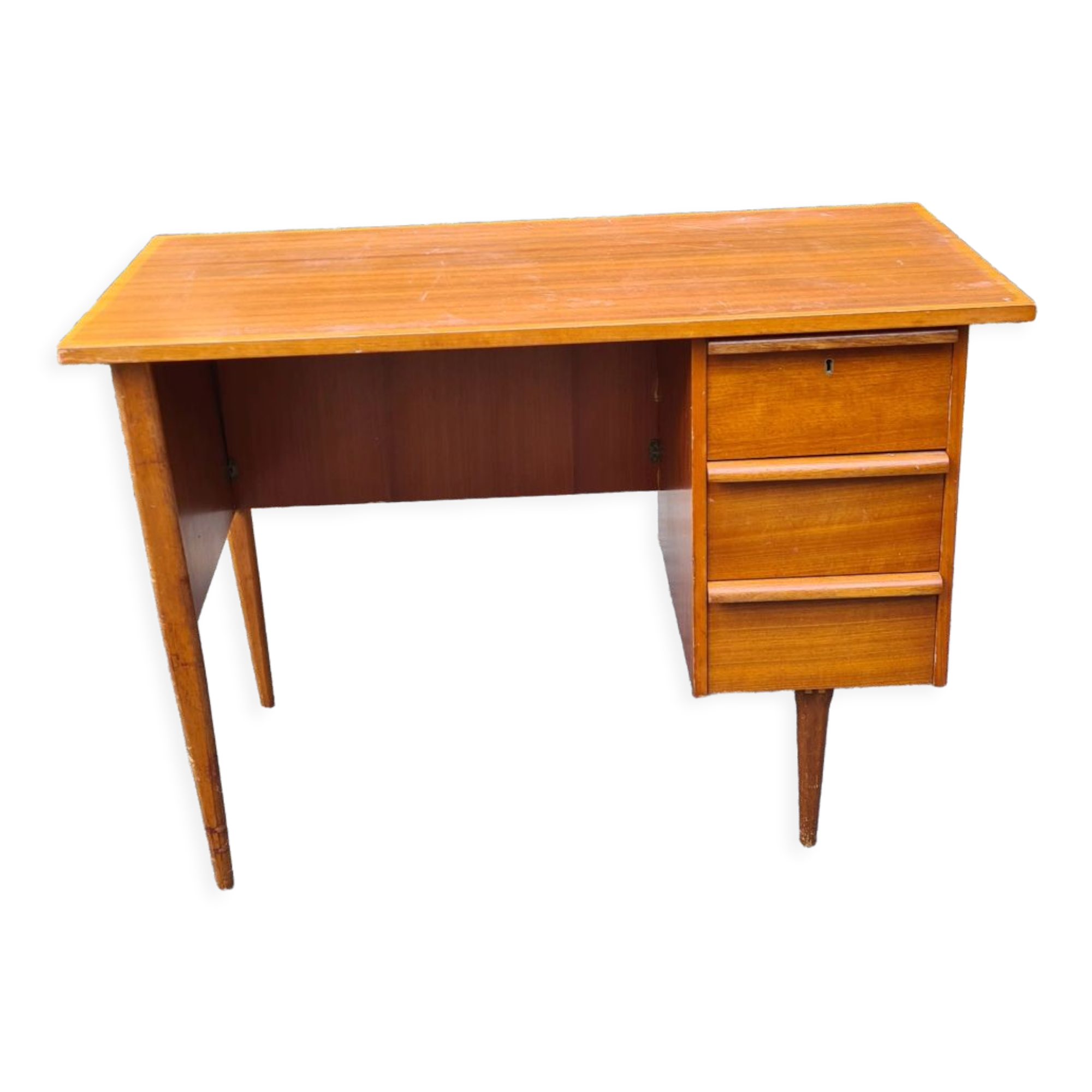 Wooden desk compass feet 60s