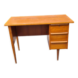 Bureau en bois pieds compas années 60