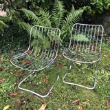 Chrome chairs style Rinaldi 70s