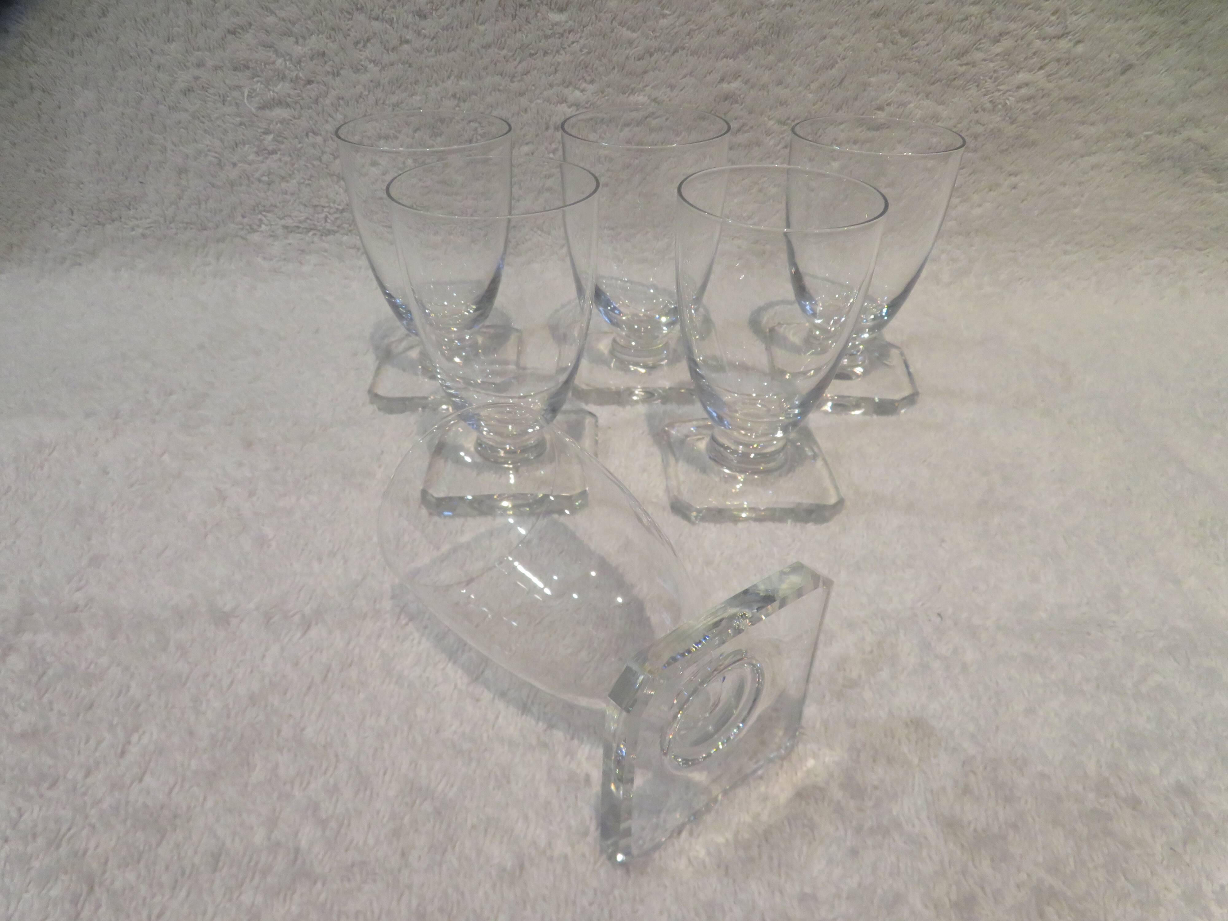 6 port or aperitif glasses 7cl Daum crystal with square base h 8.3cm