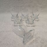 6 port or aperitif glasses 7cl Daum crystal with square base h 8.3cm