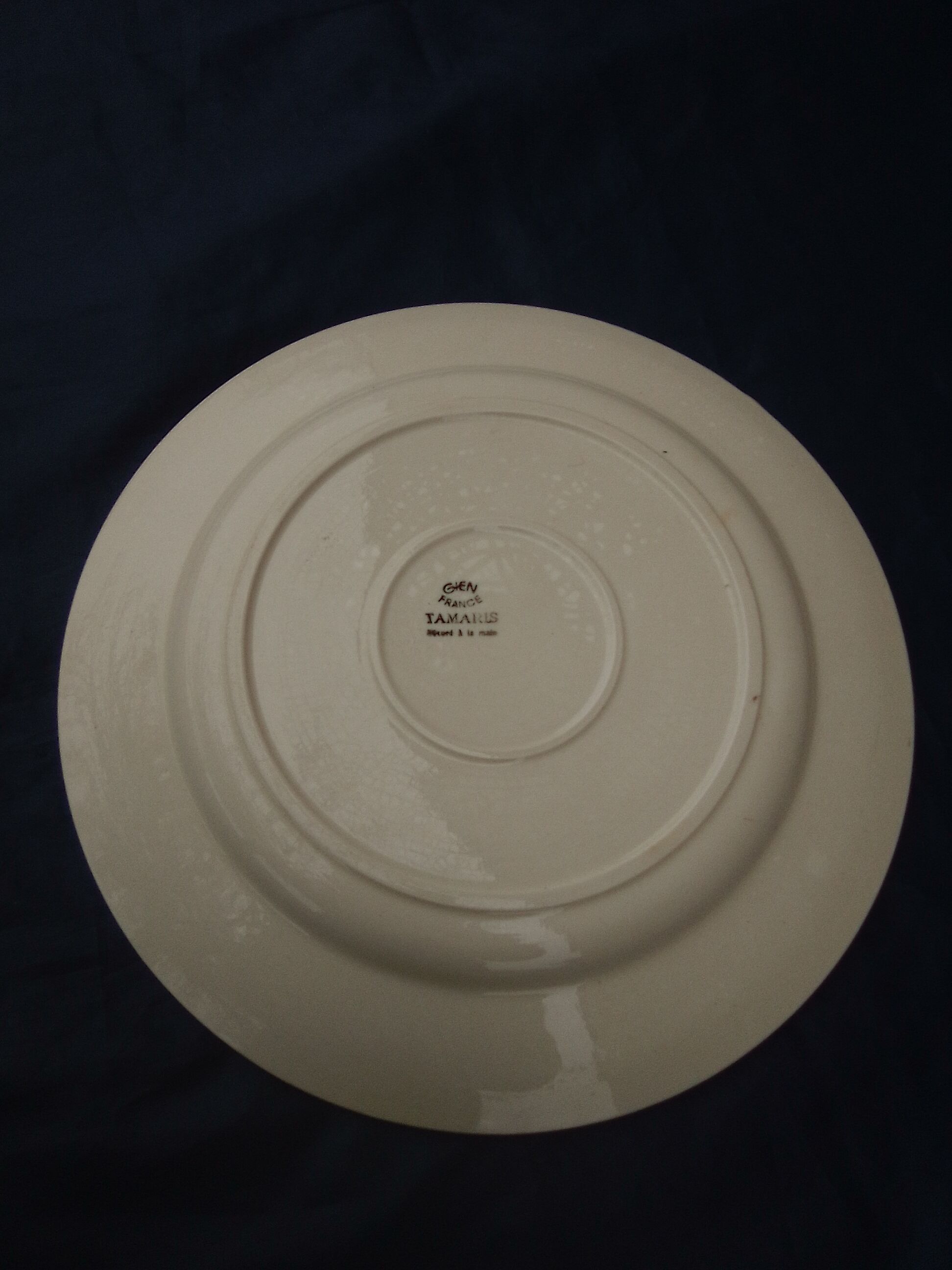 Round dish in Gien earthen earthen model Tamaris diam 28.5 cm