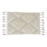Tapis de laine noué à la main blanc cassé 60x90cm