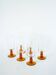 Set of 6 amber-footed champagne flutes, 1970