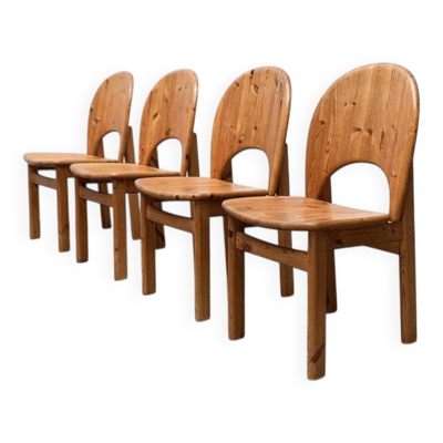 Chaises en pin danois milieu du siècle par Niels Koefoed pour Glostrup, années 1960, lot de 4