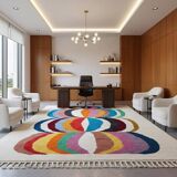 Beni Ourain Rug, Moroccan Abstract Wool Carpet 150/250cm