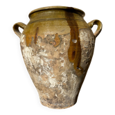 Ancient terracotta pottery jar