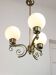 Vintage Italian Brass and Opaline Chandelier