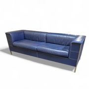 Poltrona Frau set / dark blue leather / Talus / sofa - chairs - / 3 seater / 2 x lounge chair