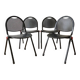 Set of 4 industrial design chairs in black steel