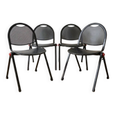 Lot de 4 chaises design industriel en acier noir