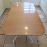 Red Cedar glazed lava stone table