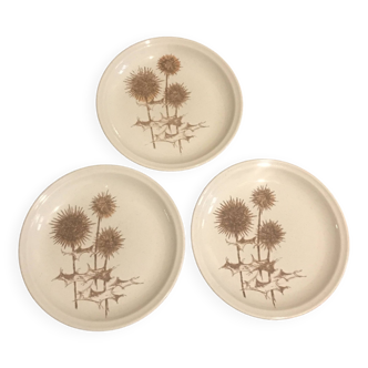 Sarreguemines dark thistle stoneware dessert plates