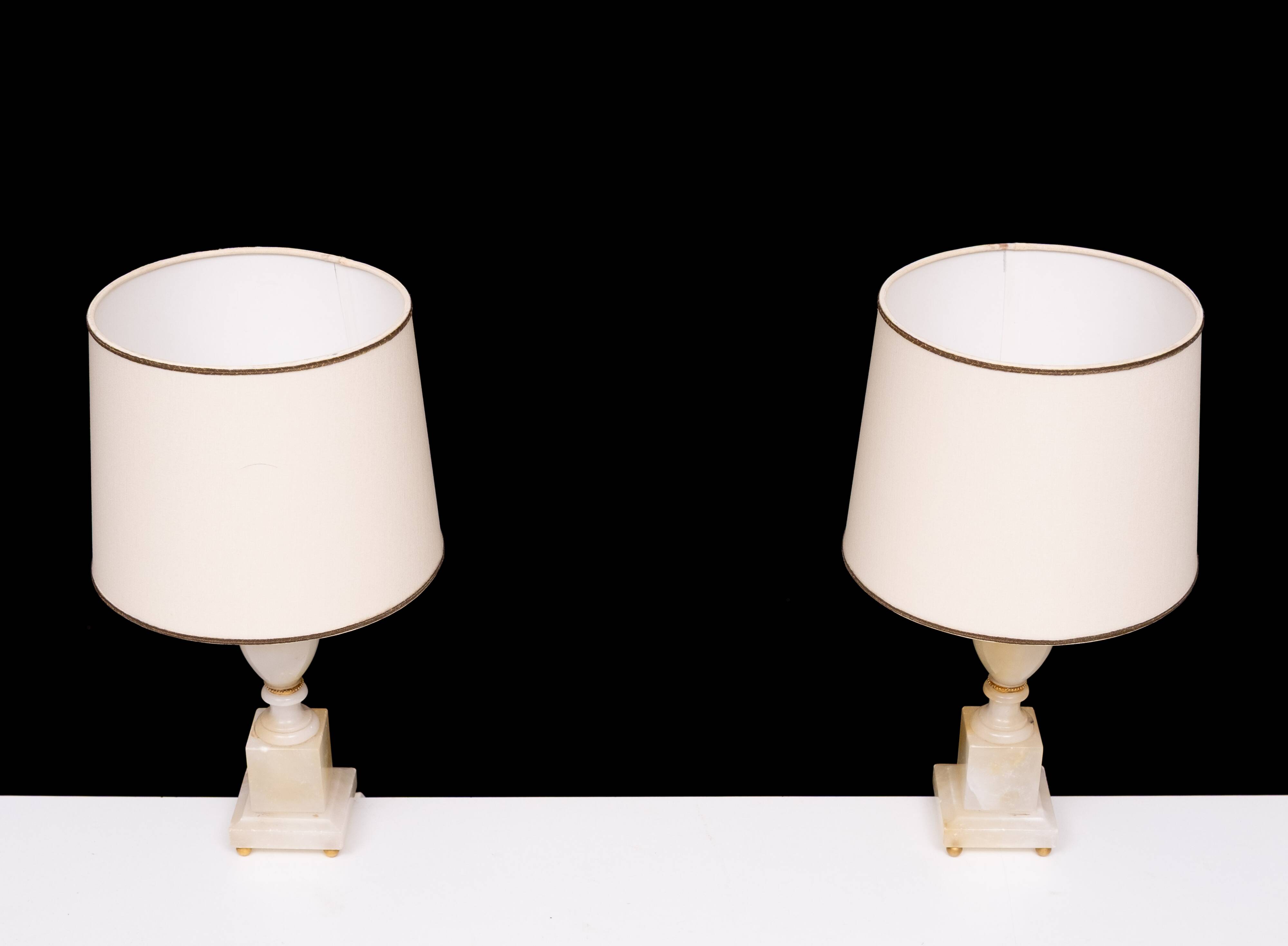 small Marble Table lamps Hollywood Regency 1970s Italy