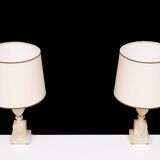 small Marble Table lamps Hollywood Regency 1970s Italy