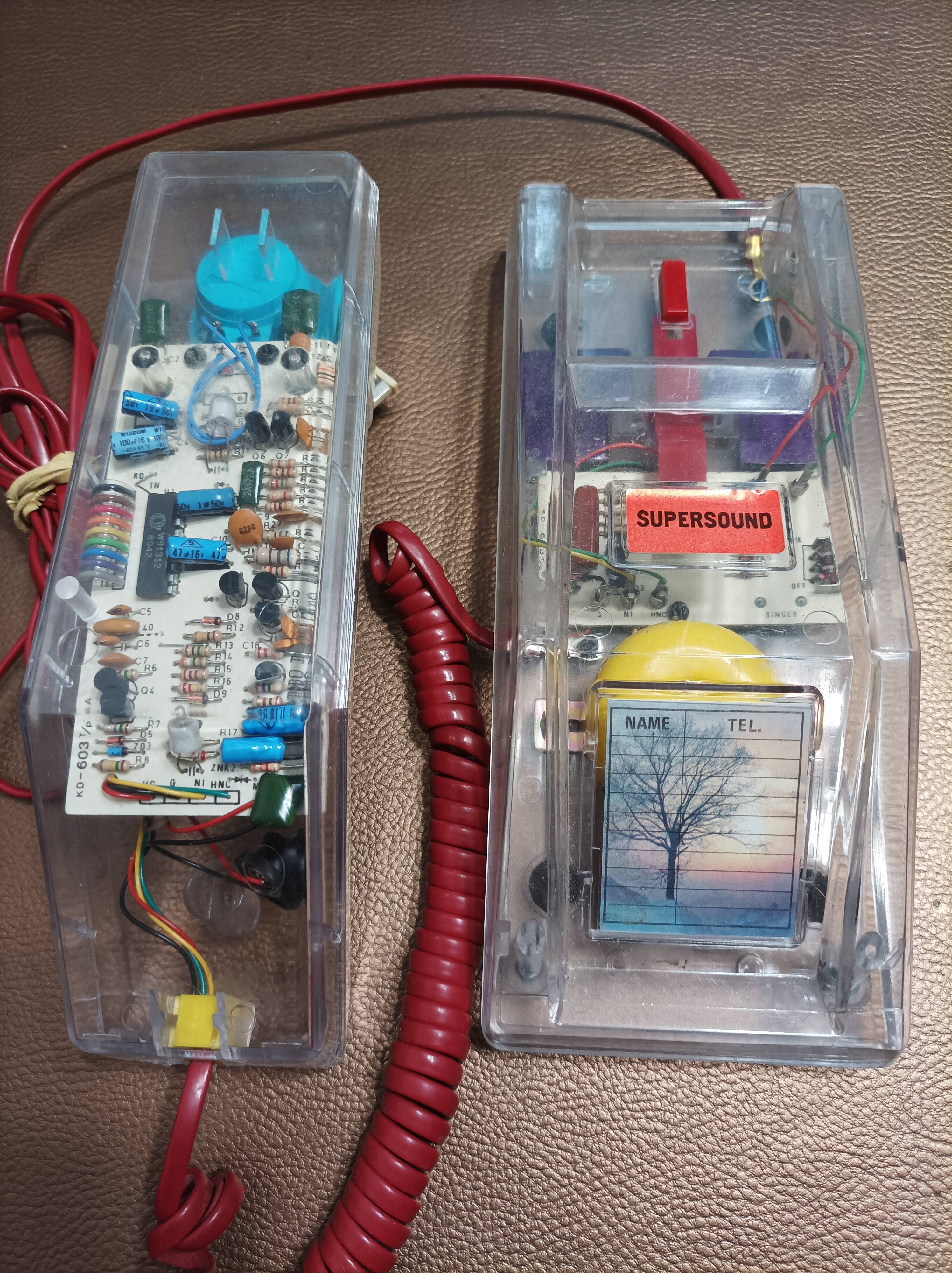 Vintage transparent telephone