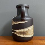 Brown fat lava vase by Scheurich model 414-16 West-Germany 1970s