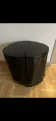 Black solid wood side table