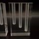 Duo Vase Bloc Résine Lucite Triple Cheminée Plexiglas Design Postmoderne