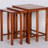 Set of 3 nest tables made in 1930s Czechia