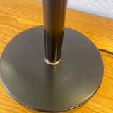 Postmodern lamp from the 80s – green opaline glass and black base, edition