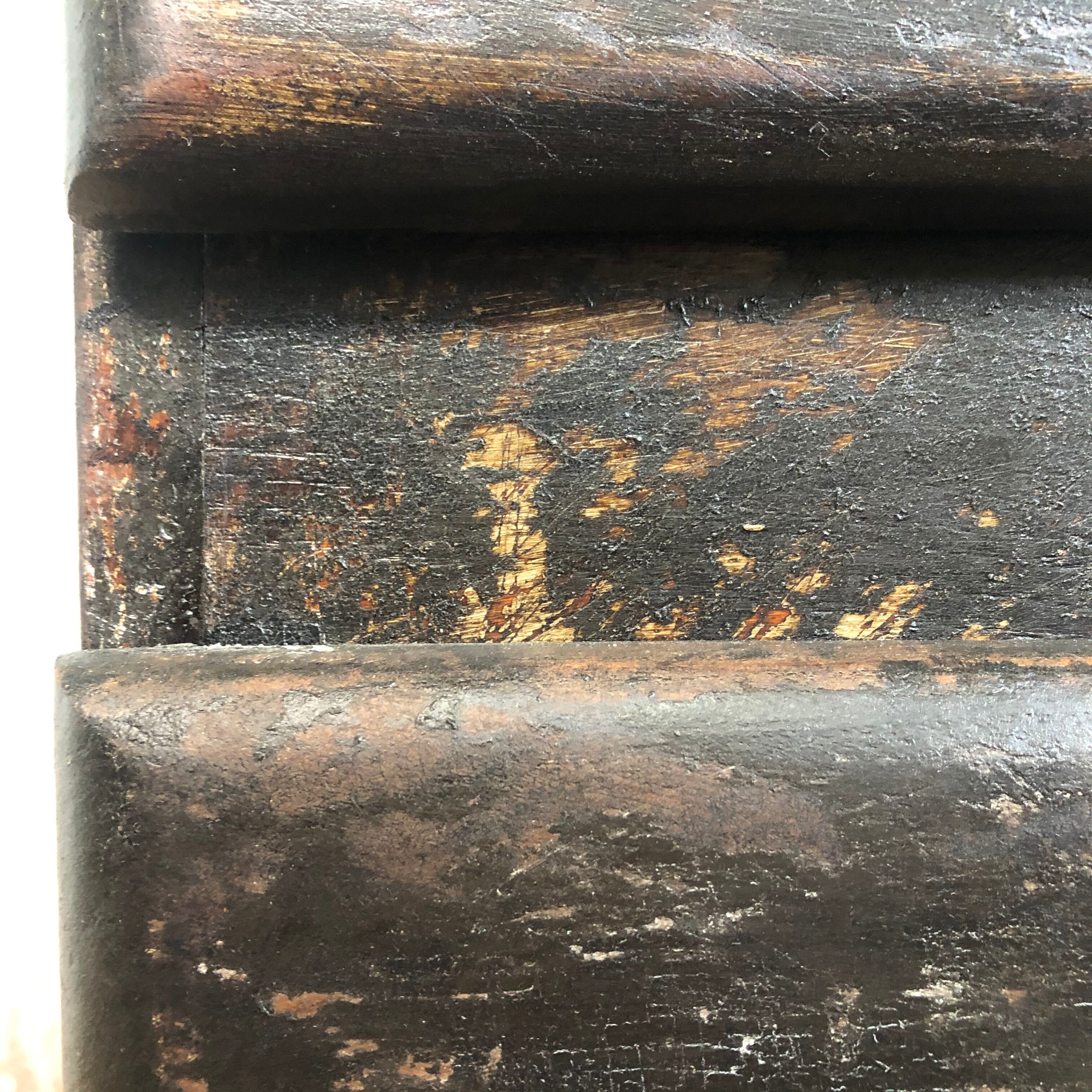 Former wooden workshop dresser, black patina