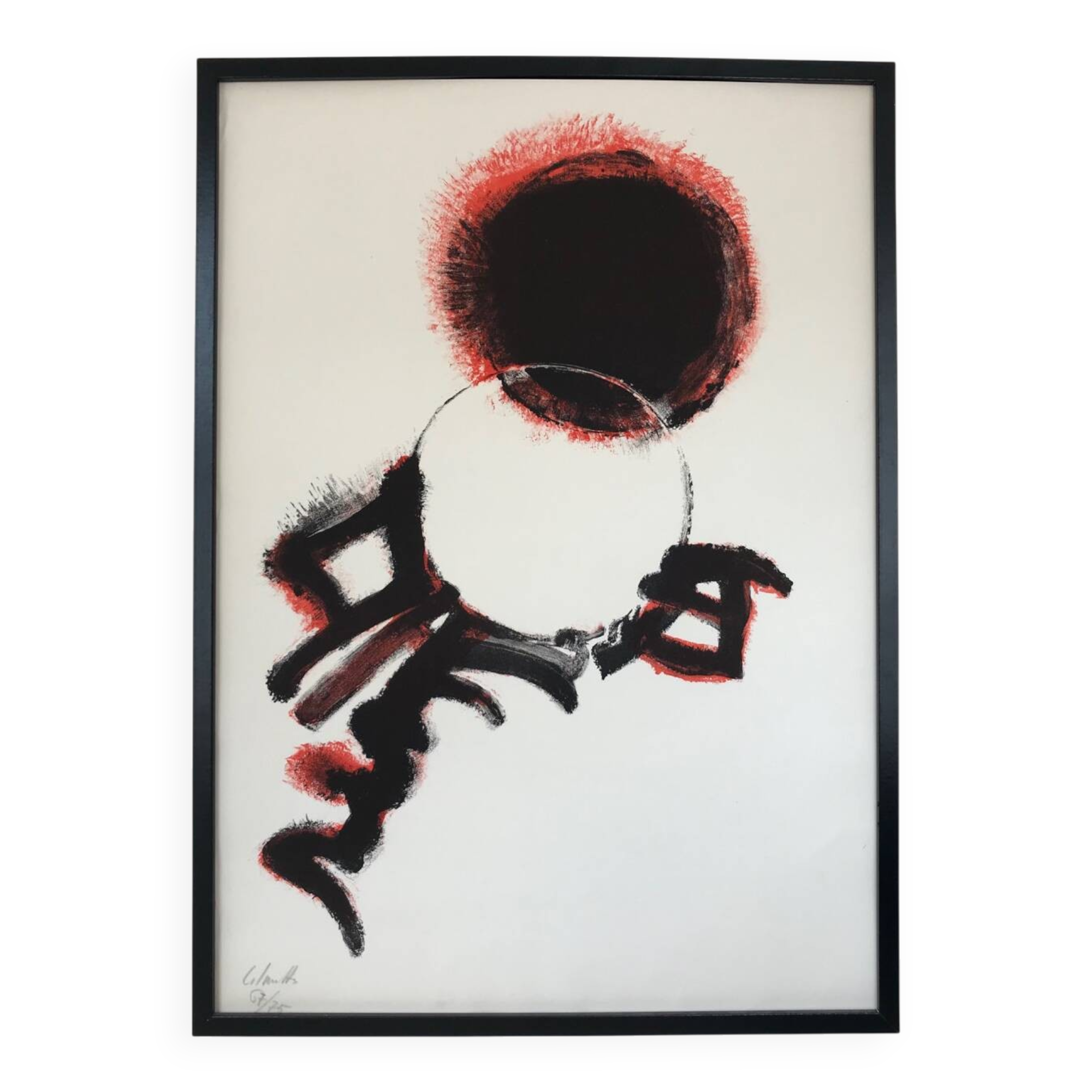 Jean-marie calmettes, 1918-2007. black sun. lithograph