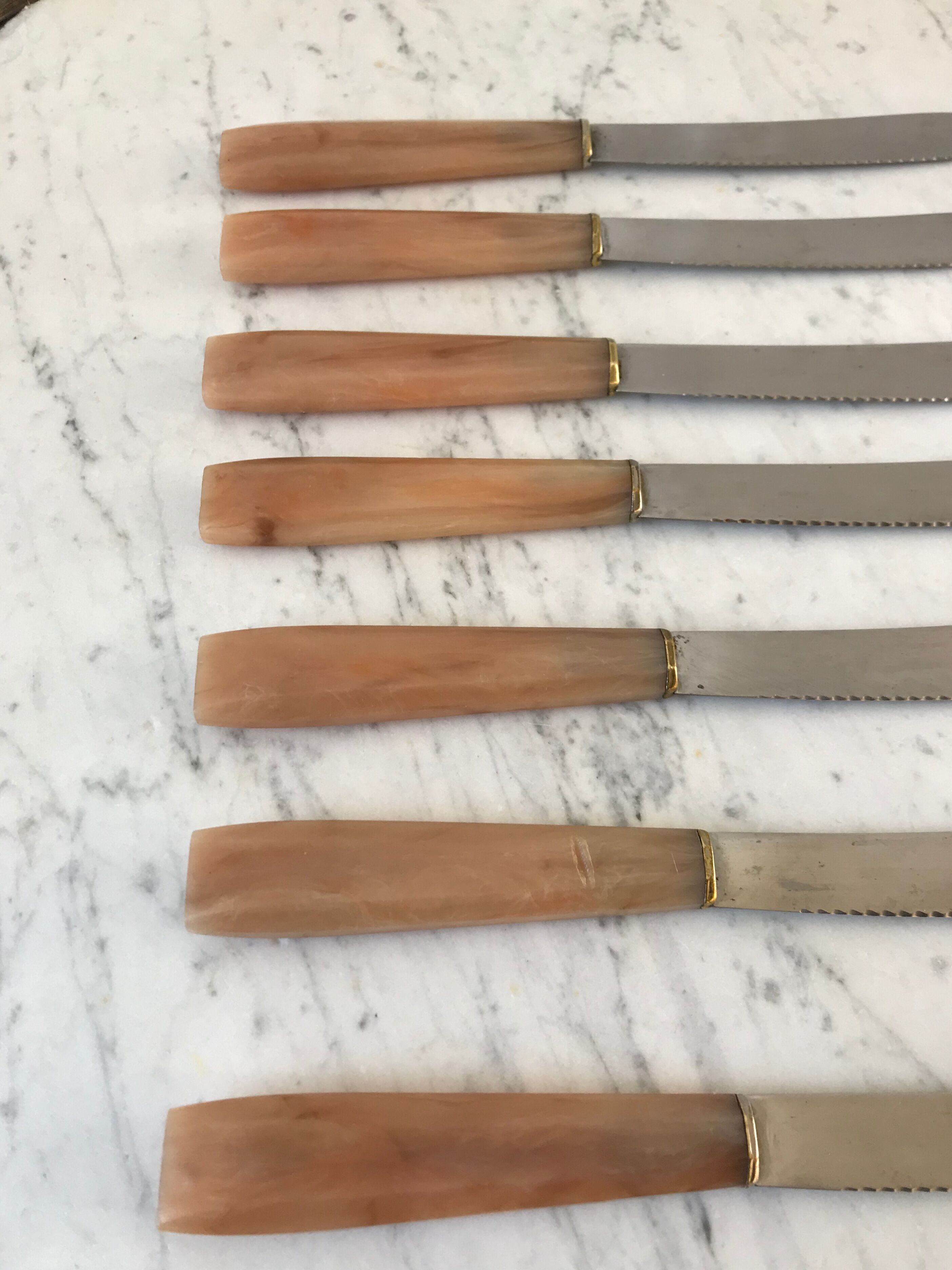 Set of 7 horn knives 50s