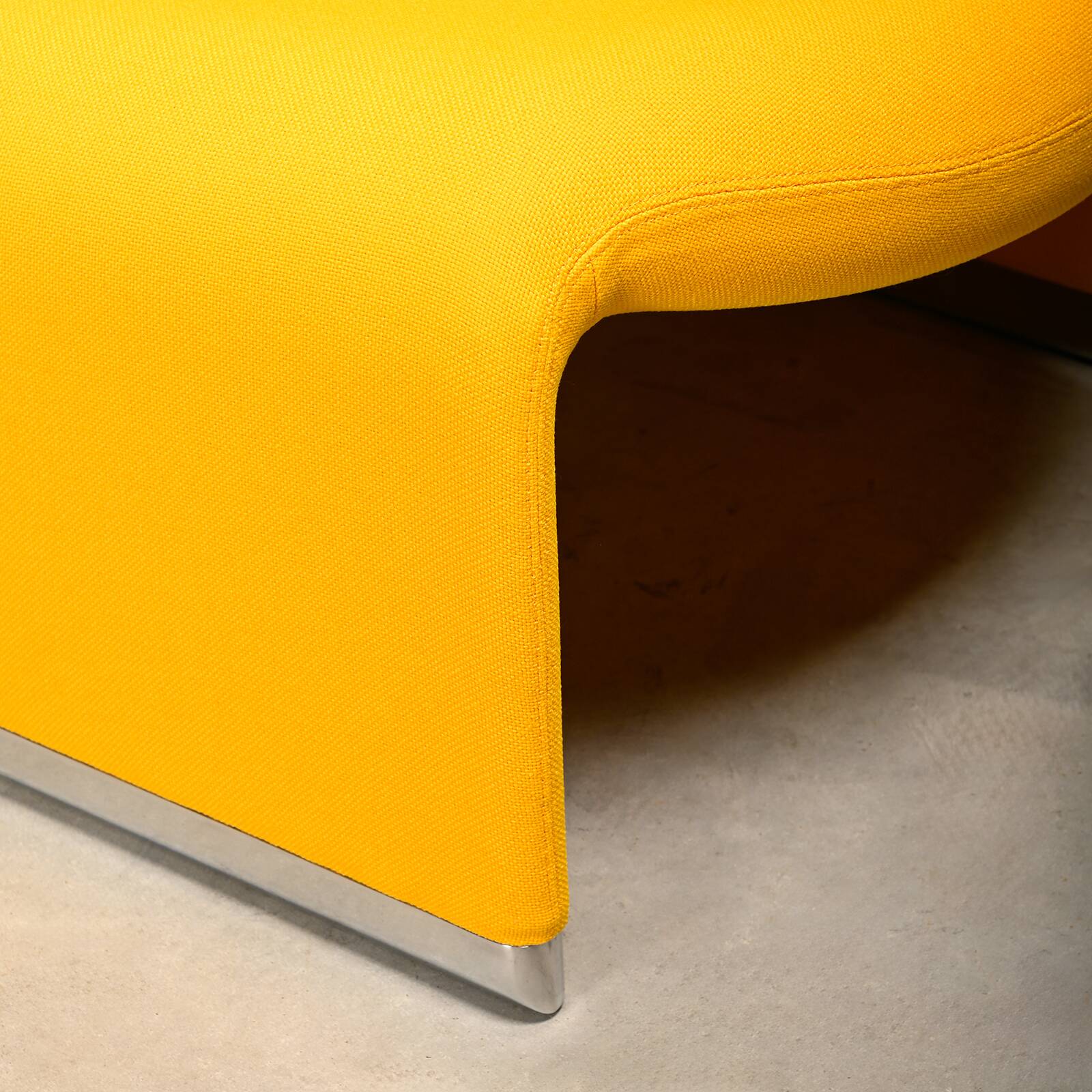 Giancarlo Piretti Alky Lounge Chair in Yellow Fabric for Anonima Castelli