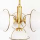 Lustre en verre laiton & opalin by Leola
