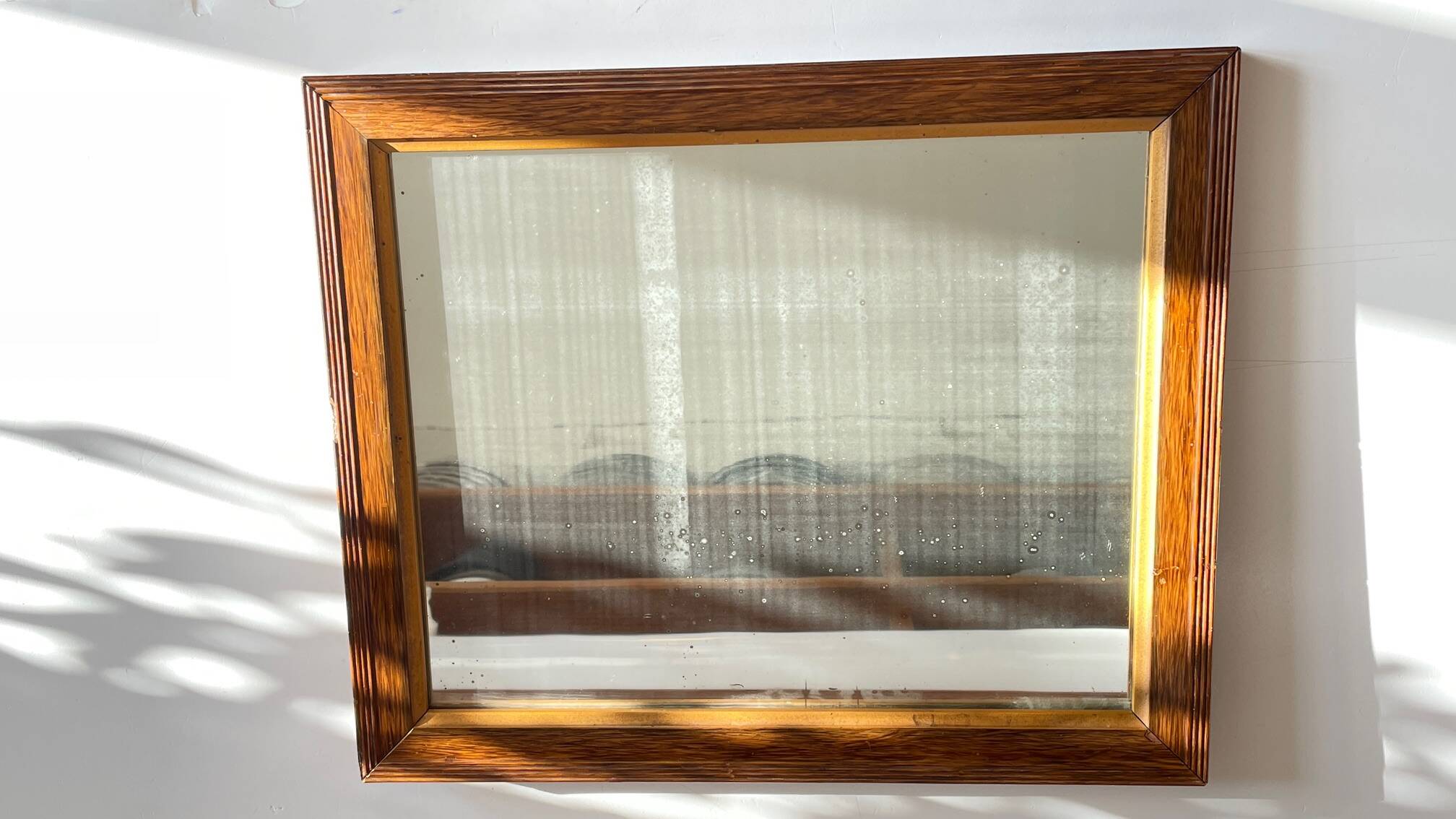 Art deco mirror 1920 wood and silver vintage