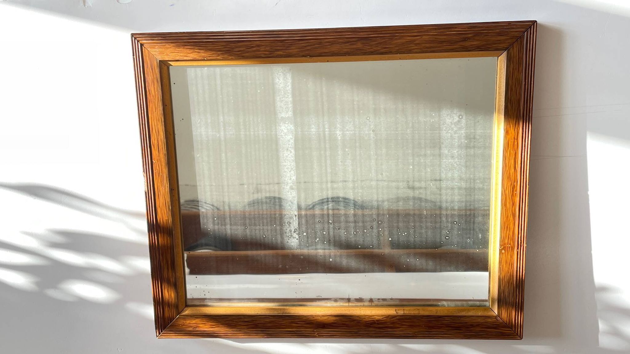 Art deco mirror 1920 wood and silver vintage
