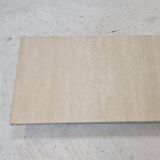 Italian Coffee Table in Travertine and Granite, 1980s