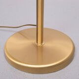 Brass swing arm floor lamp with shade 1970s