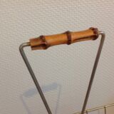 Vintage gold metal magazine door and bamboo handle / vintage 60s-70s