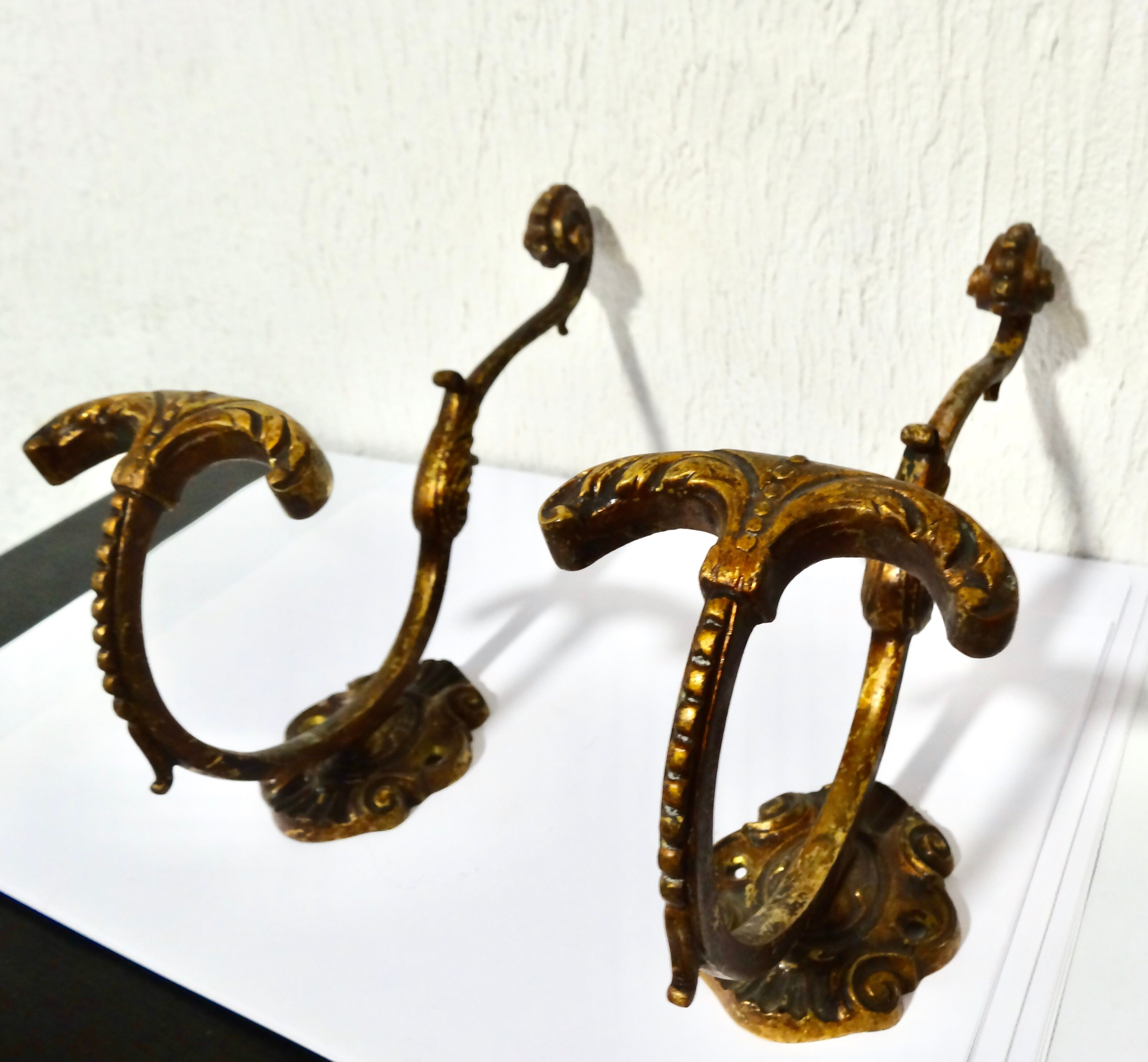 Bronze coat hanger pair
