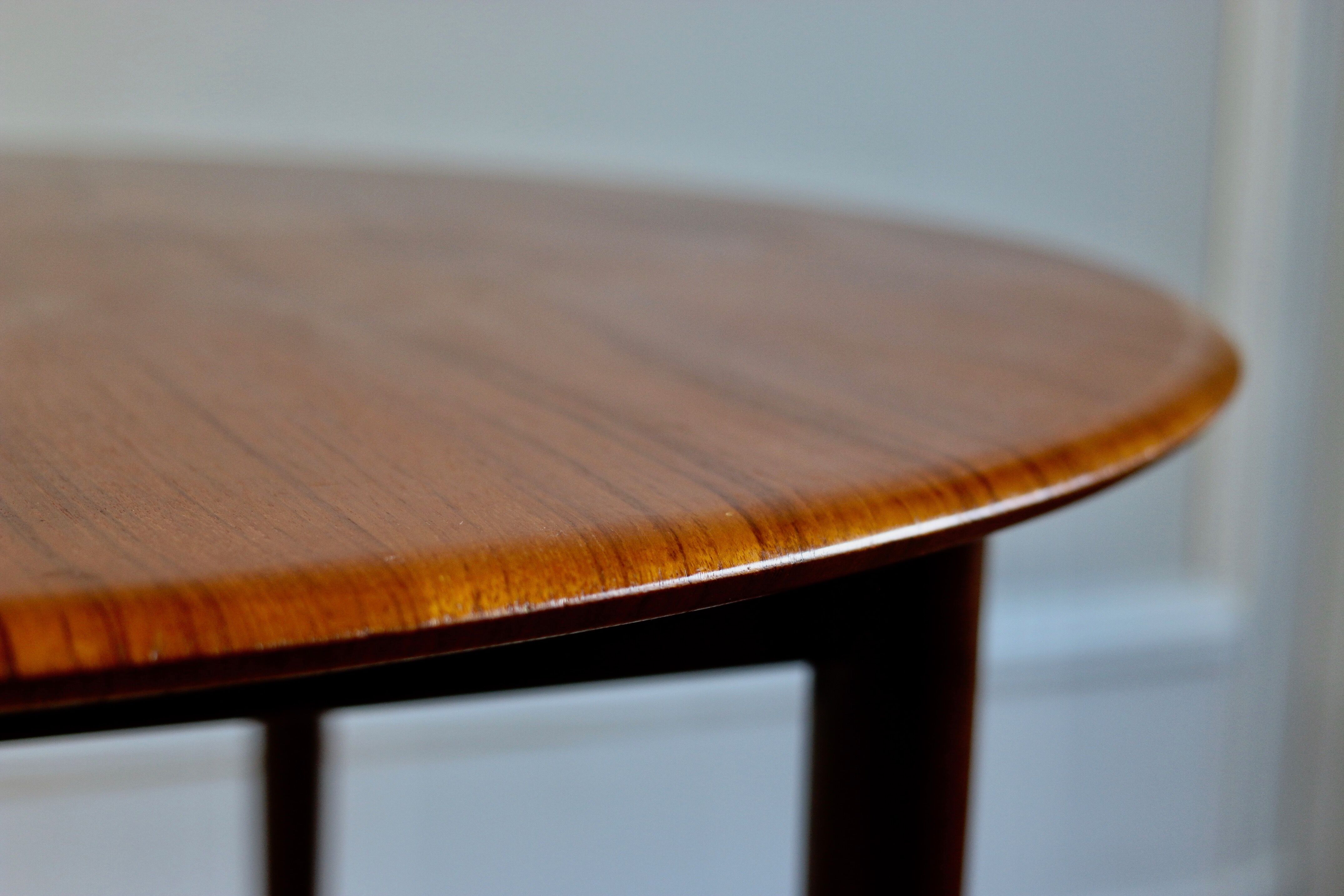 Scandinavian teak table vintage beveled 110 cm, 1960