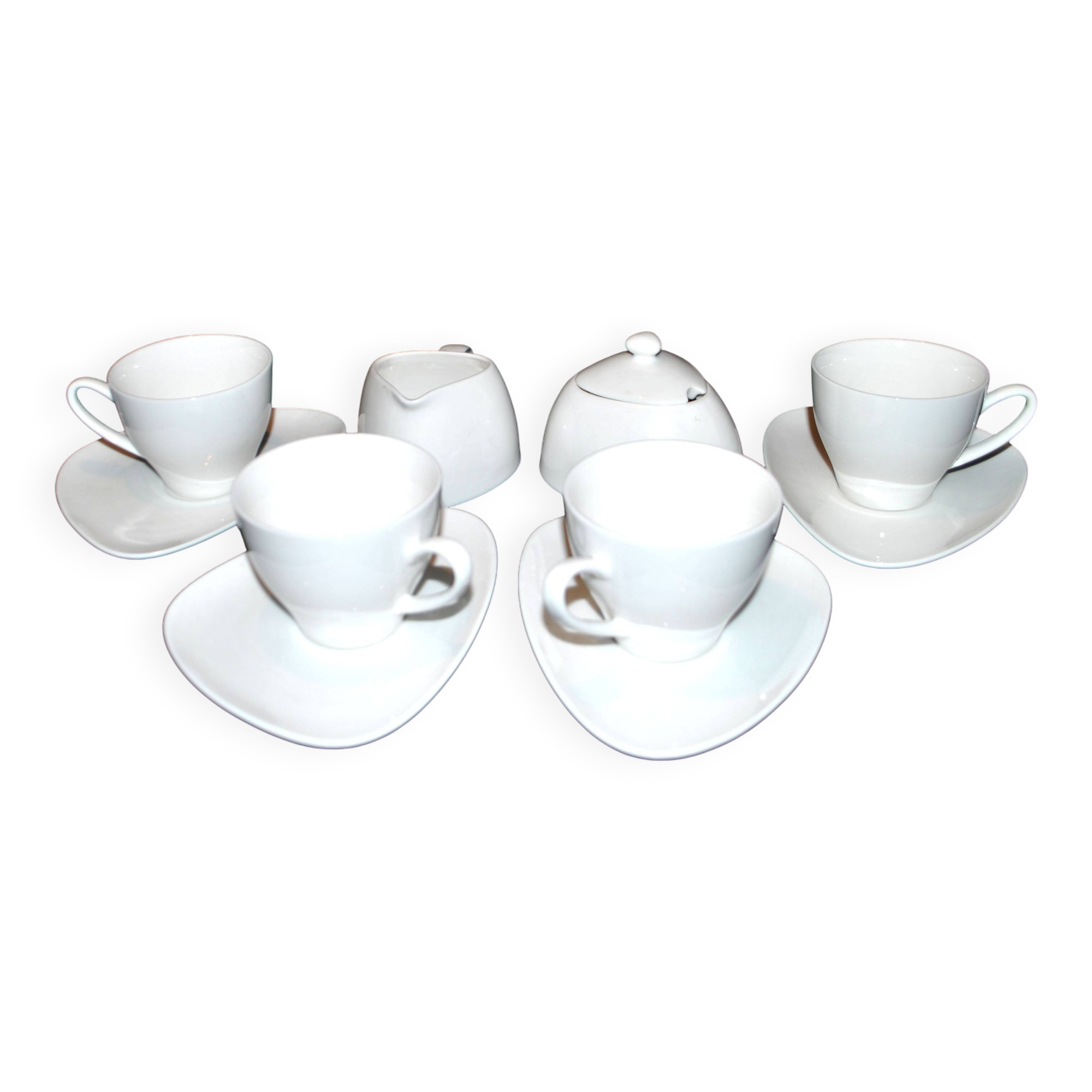 Alessi Design Colombina Style 4-Cup Porcelain Coffee Set