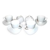 Service à café 4 tasses en porcelaine DESIGN style Colombina ALESSI