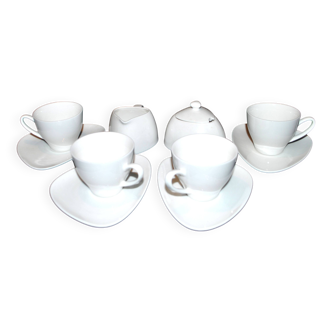 Alessi Design Colombina Style 4-Cup Porcelain Coffee Set