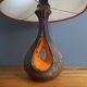 Ceramic orange / brown table lamp 1960s