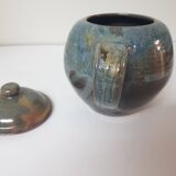 Teapot + 6 ceramic cups signed LC (Signature to be identified)